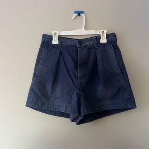 stockholm atelier & other stories blue tailored shorts
